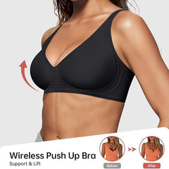 Seamless Deep V Push-up Wireless Bra