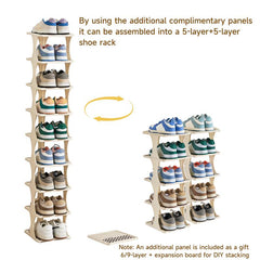 3/6/9-layer Vertical Detachable Shoe Storage Rack