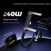 2-in-1 Invisible Holder Charger Cable - 240w Fast Charging Cord With Built-in Phone Stand