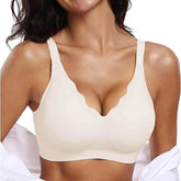 Scalloped Wireless Push Up Bras