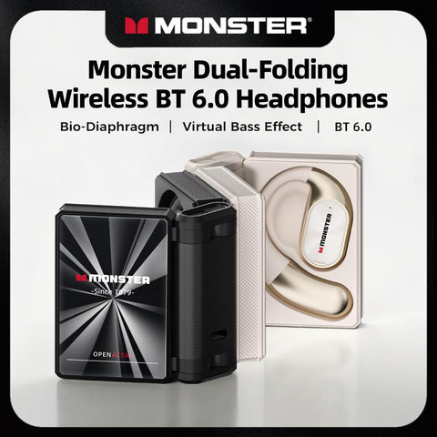 Headphones Bluetooth with Dual-Fold Design, Noise Isolation - 145H Playtime Wireless Earbuds Bluetooth 6.0, IPX5 Waterproof & Sweatproof Wireless Headphones, Headset Ideal Traveling Gadgets & Electronic Gifts for Men and Women