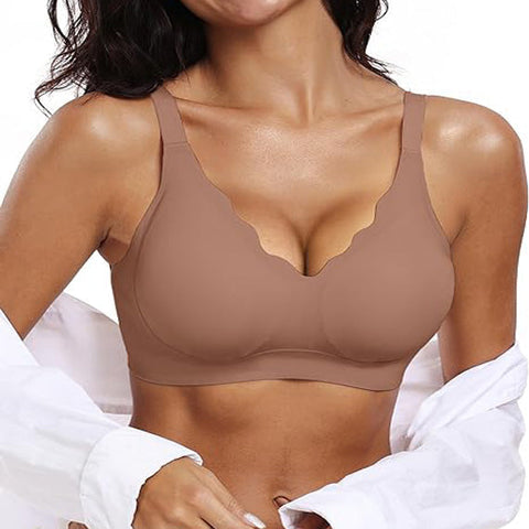 Scalloped Wireless Push Up Bras