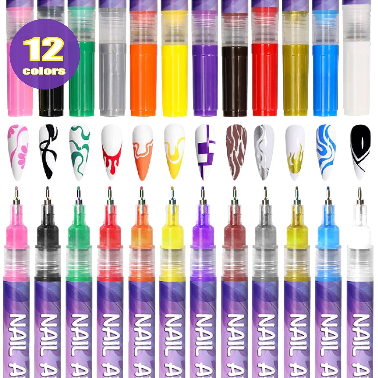 12-color Nail Art Pen Set