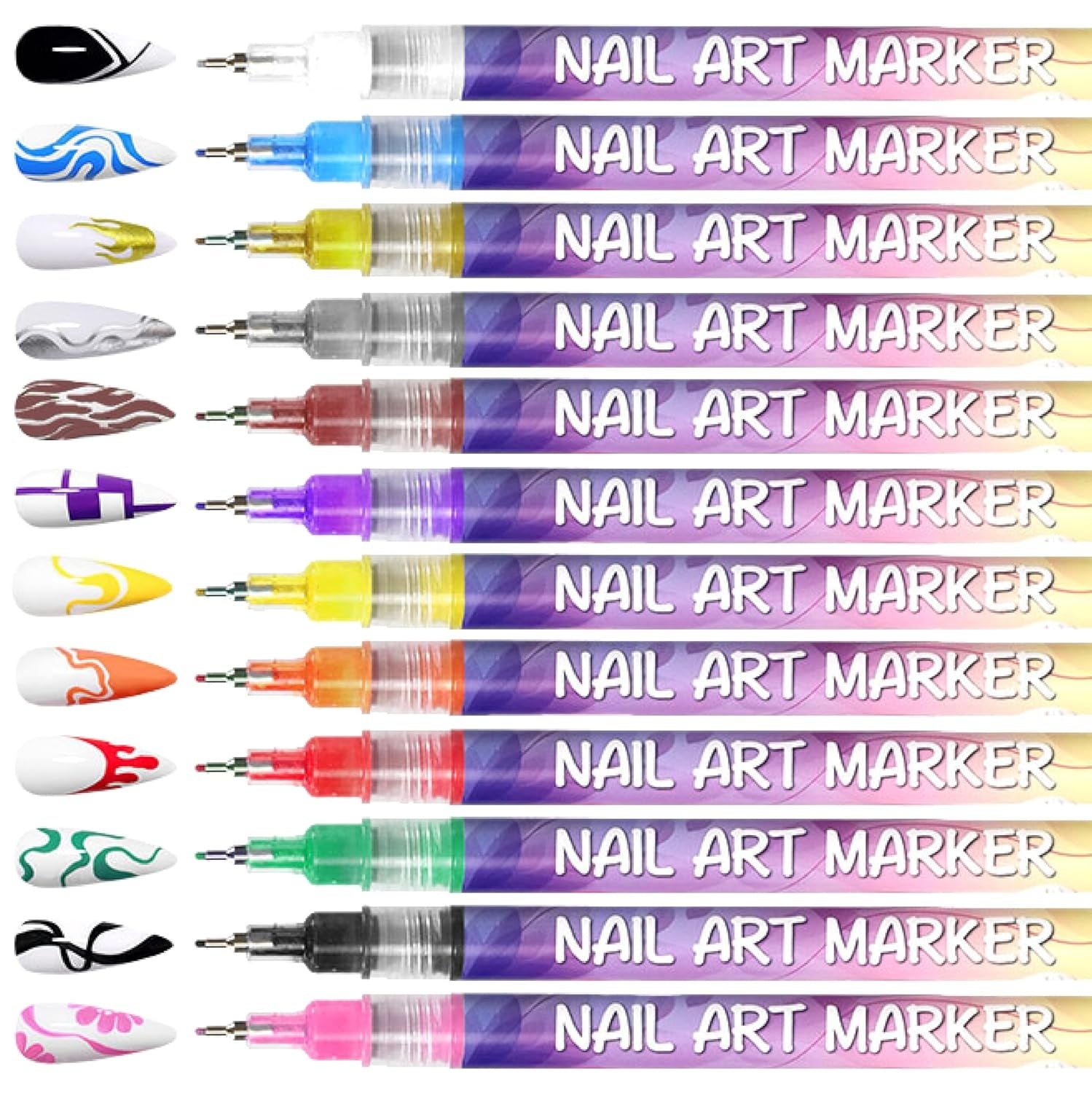 12-color Nail Art Pen Set