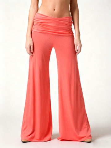 Coral Foldover Pants