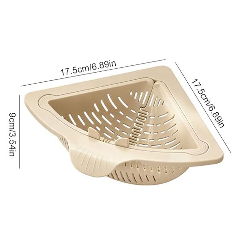 2 Counts Triangular Draining Basket Kitchen Filter Net Storage Rack Strainer