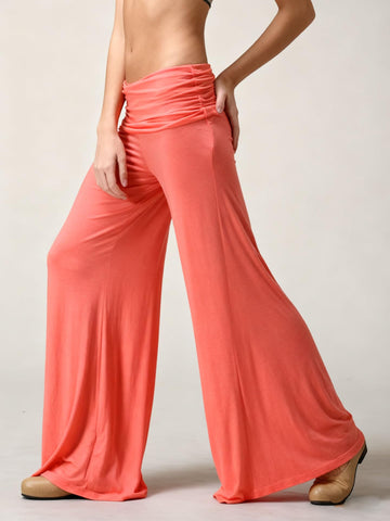 Coral Foldover Pants