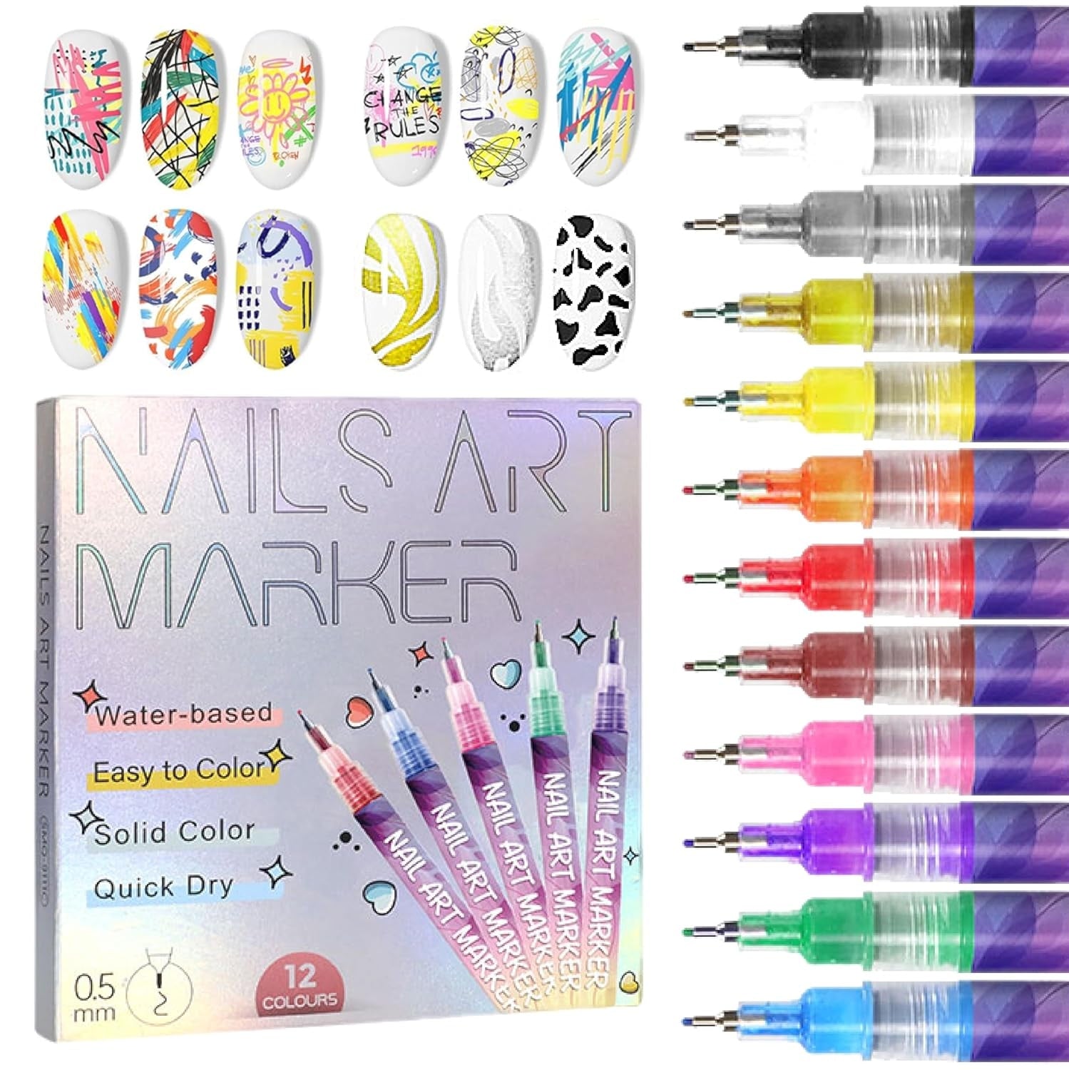 12-color Nail Art Pen Set