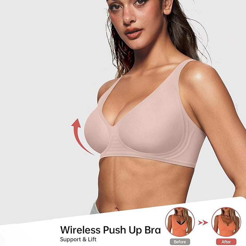 Seamless Deep V Push-up Wireless Bra