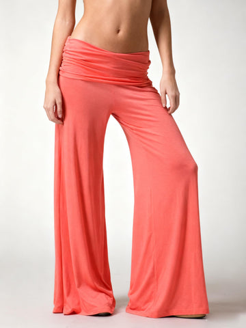 Coral Foldover Pants