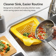 2 Counts Triangular Draining Basket Kitchen Filter Net Storage Rack Strainer