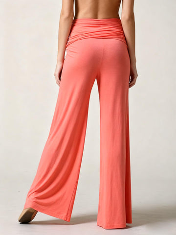Coral Foldover Pants