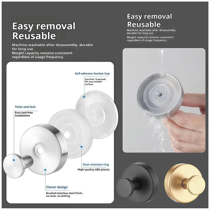 2 Packs Suction Cup Hooks, Kitchen Home Essentials