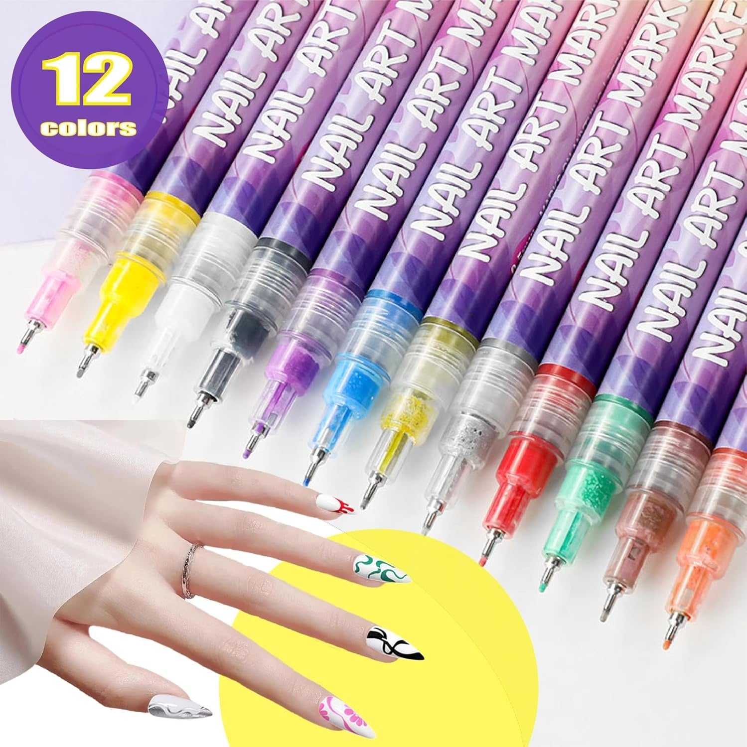 12-color Nail Art Pen Set